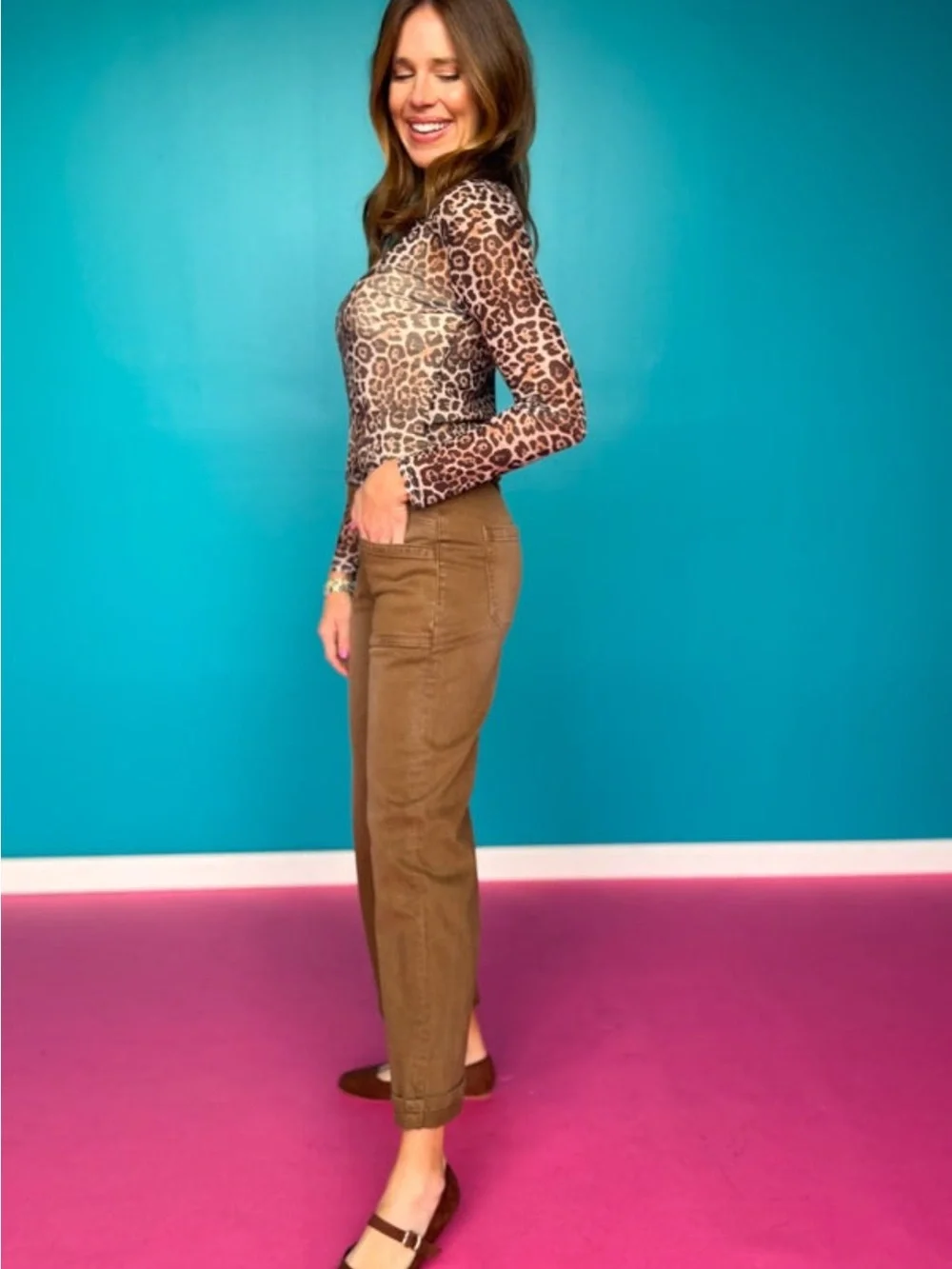 Vervet Coffee High-Rise Tabbed Waist Wide Leg Jeans From SSYS